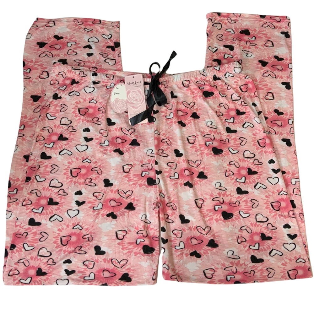 Mayfair Women’s Lounge Pants Pajama Bottom  Drawstring Hearts 2XL  Ladies Plus - Picture 2 of 8